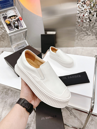 _Jil Sander  top version super classic one-pairing biscuits thick bottom white shoes 35-40_-139cd878